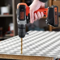 Black & Decker 18V Lithium-ion Drill Driver With A 1.5Ah Battery & 400mA Charger -Home Tools And Supplies Store 18v drill 3