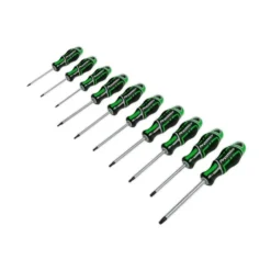 Sealey AK4324HV Screwdriver Set 10pc TRX-Star* GripMAX® - Hi-Vis Green