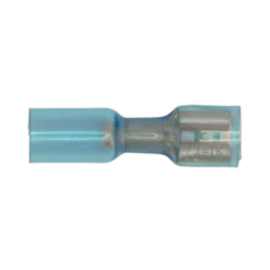 Sealey BTSPF25 Heat Shrink Push-On Terminal 6.4mm Female Blue Pack Of 25