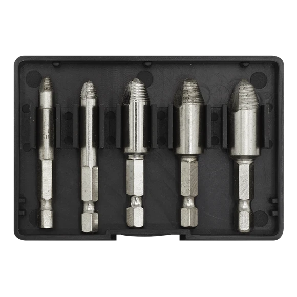 Sealey AK7228 HSS Screw Extractor Set 5pc 1 Sealey AK7228 HSS Screw Extractor Set 5pc