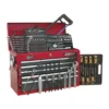 Sealey Topchest 9 Drawer With Ball Bearing Slides - Red/Grey & 205pc Tool Kit