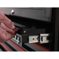 Sealey AP41206BR Rollcab 6 Drawer Wide Retro Style - Black With Red Anodised Drawer Pulls -Home Tools And Supplies Store ap28104br ap28102br drawer catch act 1