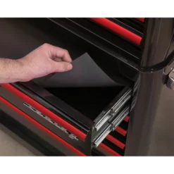 Sealey AP28204BR Rollcab 4 Drawer Retro Style- Black With Red Anodised Drawer Pulls -Home Tools And Supplies Store ap28204br ap41104br foam drawer liner act 1