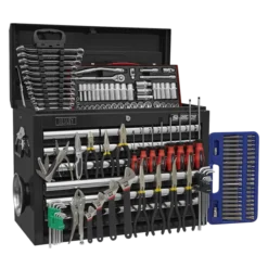 Sealey AP33109BCOMBO Topchest 10 Drawer With Ball Bearing Slides - Black & 140pc Tool Kit