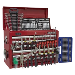 Sealey AP33109COMBO Topchest 10 Drawer With Ball Bearing Slides - Red & 140pc Tool Kit