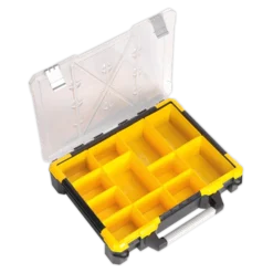 Sealey APAS12R Parts Storage Case With 12 Removable Compartments -Home Tools And Supplies Store apas12r high angle