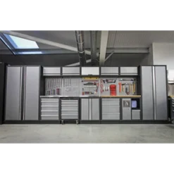 Sealey Superline PRO® 4.9m Storage System - Wood Worktop -Home Tools And Supplies Store apmsstack01w act 1