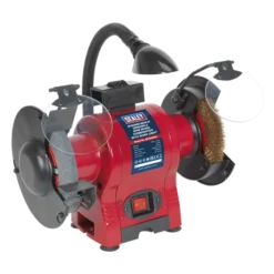 Sealey BG150XWL Bench Grinder Ø150mm & Wire Wheel Combination With Work Light 250W/230V