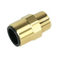 Sealey CAS22BSA Straight Adaptor 22mm X 3/4"BSPT Brass (John Guest Speedfit® - MM012206N)