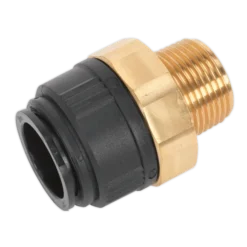 Sealey CAS28BSA Straight Adaptor 28mm X 1"BSPT Brass (John Guest Speedfit® - MM012808N)