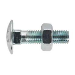 Sealey CBN1040 Coach Bolt & Nut M10 X 40mm Zinc Pack Of 50