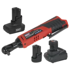 Sealey Ratchet Wrench Kit 3/8"Sq Drive 12V Lithium-ion - 3 Batteries