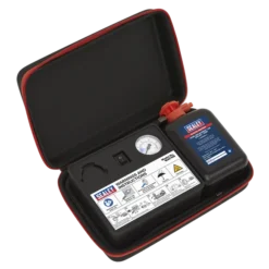 Sealey MAC10S Tyre Inflator 12V & Emergency Puncture Sealant Kit -Home Tools And Supplies Store mac10s in case dfc1036404