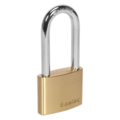 Sealey PL102L Brass Body Padlock Long Shackle 50mm -Home Tools And Supplies Store pl102l pic2