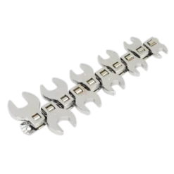 Sealey S0866 Crow's Foot Open-End Spanner Set 10pc 3/8"Sq Drive Metric