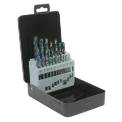 Sealey S0868 HSS Drill Bit Set 19pc Edge Ground Metric DIN 338