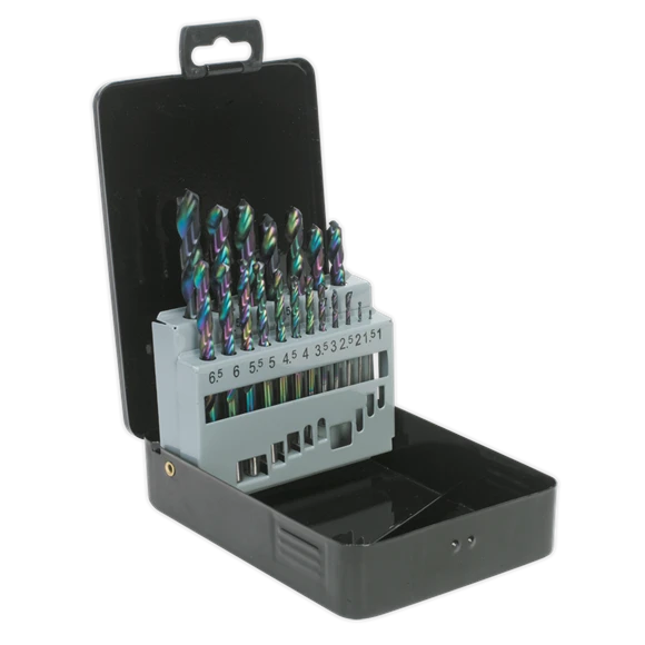 Sealey S0868 HSS Drill Bit Set 19pc Edge Ground Metric DIN 338 1 Sealey S0868 HSS Drill Bit Set 19pc Edge Ground Metric DIN 338