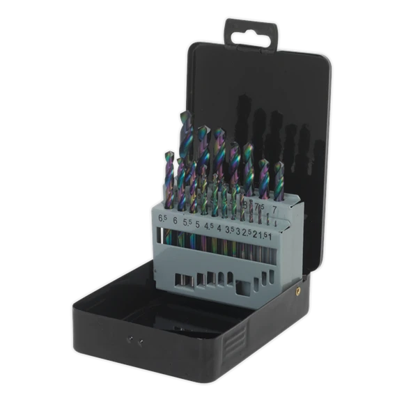 Sealey S0868 HSS Drill Bit Set 19pc Edge Ground Metric DIN 338 2 Sealey S0868 HSS Drill Bit Set 19pc Edge Ground Metric DIN 338 - Image 2