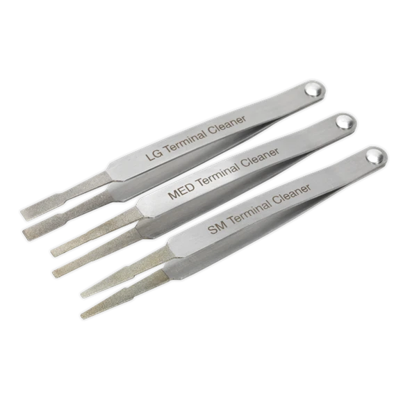 Sealey VS9202 Terminal Cleaner Set 3pc - Diamond Grip 1 Sealey VS9202 Terminal Cleaner Set 3pc - Diamond Grip