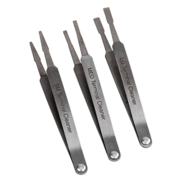 Sealey VS9202 Terminal Cleaner Set 3pc - Diamond Grip 2 Sealey VS9202 Terminal Cleaner Set 3pc - Diamond Grip - Image 2