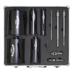 Sealey WDCKIT5 Diamond 5 Core Kit (Ø38, 52 ,65, 117, 127mm Cores With Adaptors) -Home Tools And Supplies Store wdckit5 straight dfc0318465